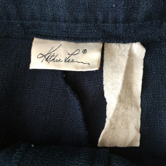 Vintage Kathie Lee Navy Pleated High Waisted Pants - Picture 5 of 5